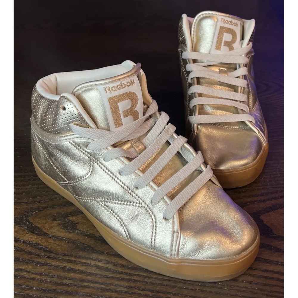 Reebok  T- Raww Gold golden High Top Athletic Sneakers Mens Shoes 6.5